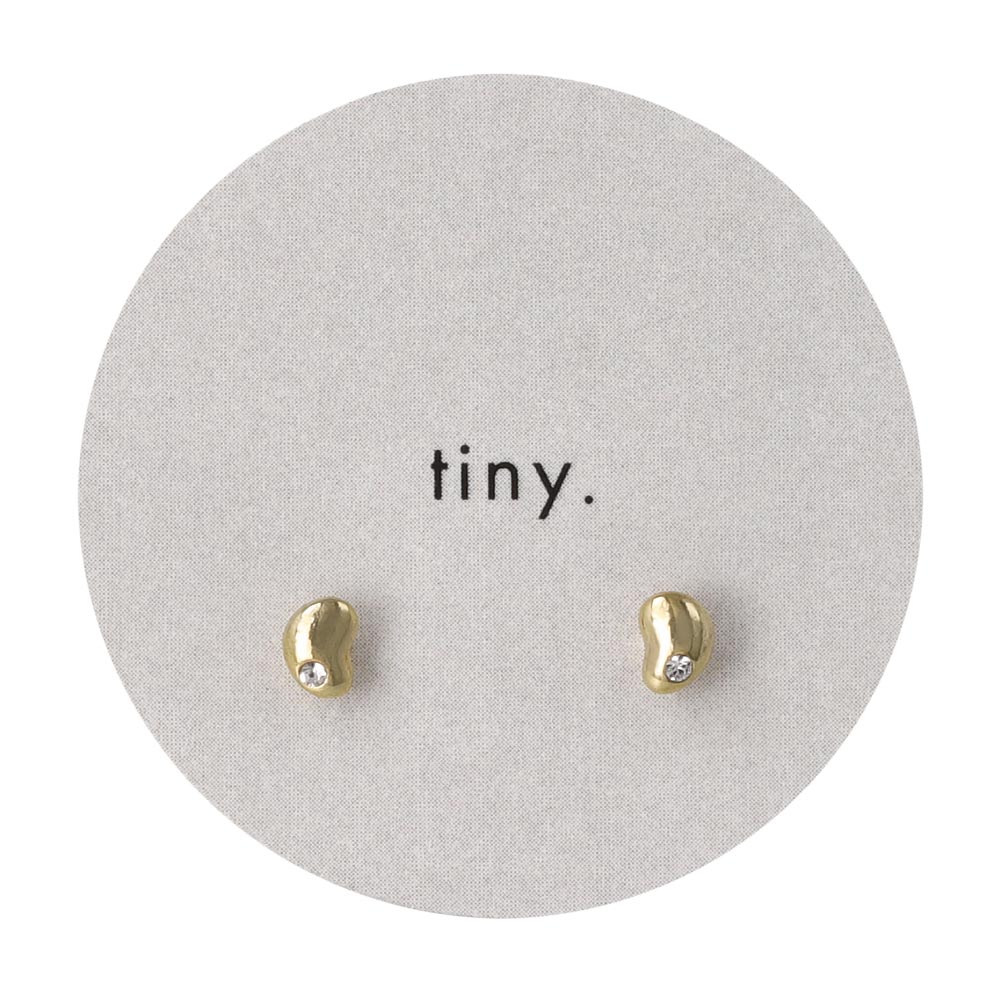 ピアス tiny. ニッケルフリー メタル ビーンズ そら豆 ストーン 小粒 スタッドピアス