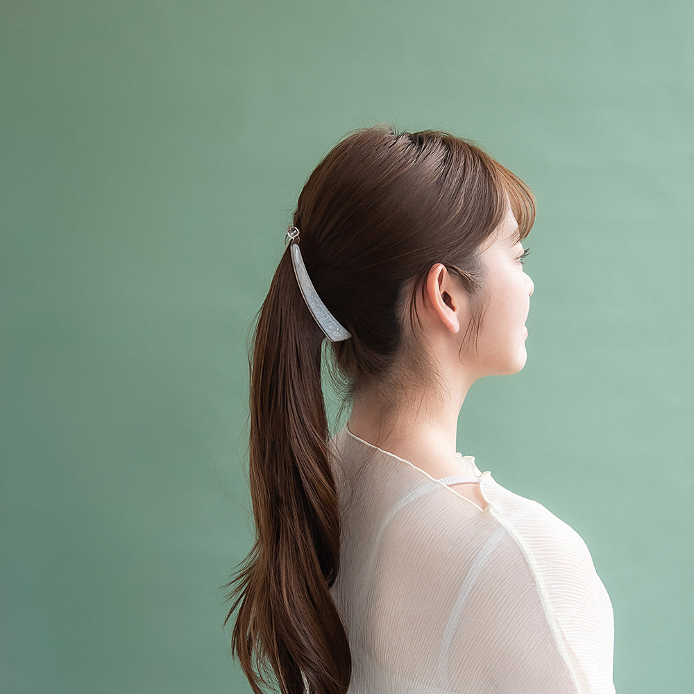 バナナクリップ Jewel epo ハーフ マーブル カラー クリア スリム ヘアクリップ
