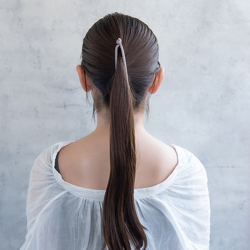 バナナクリップ ヘアクリップ メタル ウェーブ ライン カーブ くすみカラー