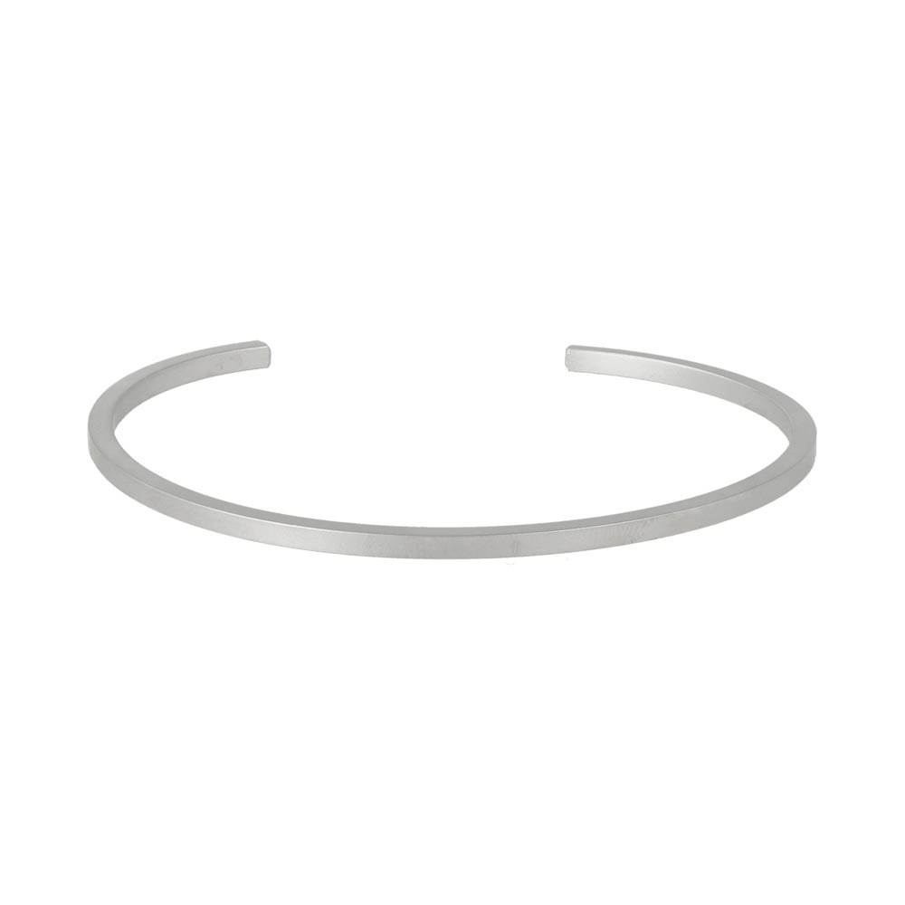 ブレスレット ニッケルフリー sable silver メタル フラット スリム ライン ハーフバングル