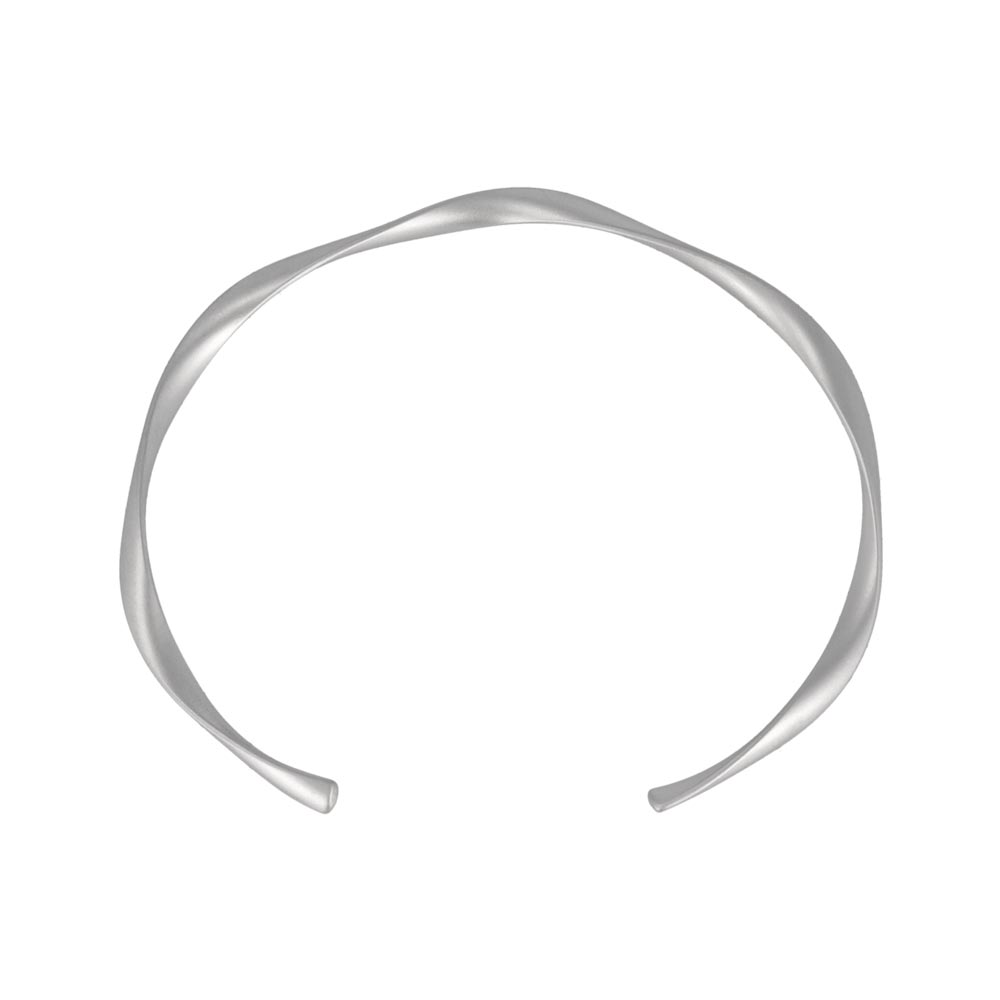 ブレスレット ニッケルフリー sable silver メタル ツイスト スリム ライン ハーフバングル