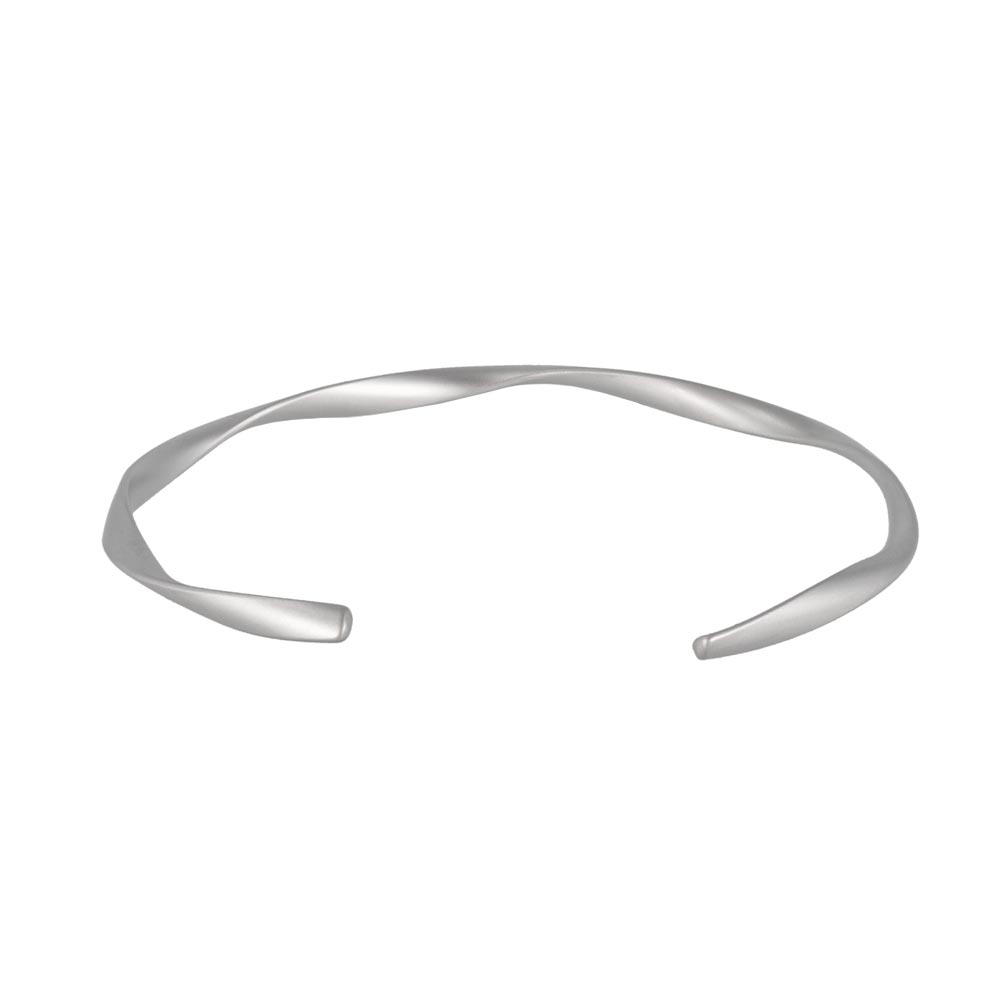 ブレスレット ニッケルフリー sable silver メタル ツイスト スリム ライン ハーフバングル