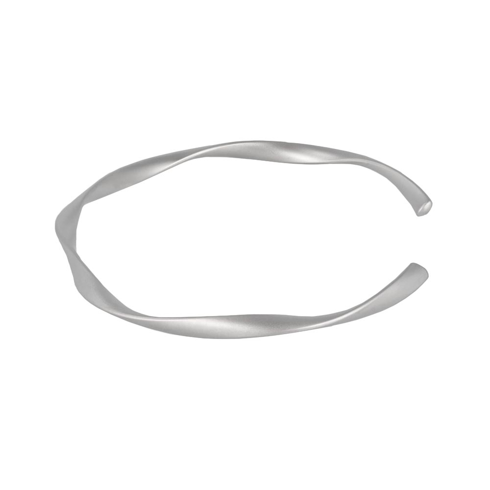 ブレスレット ニッケルフリー sable silver メタル ツイスト スリム ライン ハーフバングル