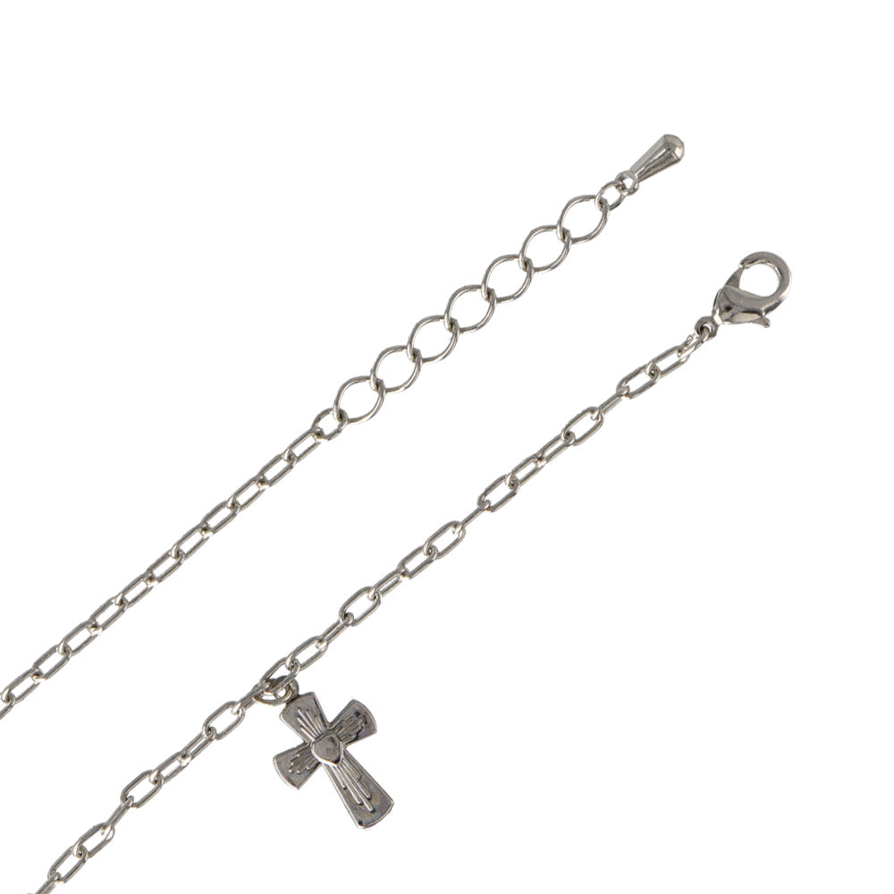 ブレスレット yura ニッケルフリー メタル ハート クロス バラ オーバル チェーンブレスレット