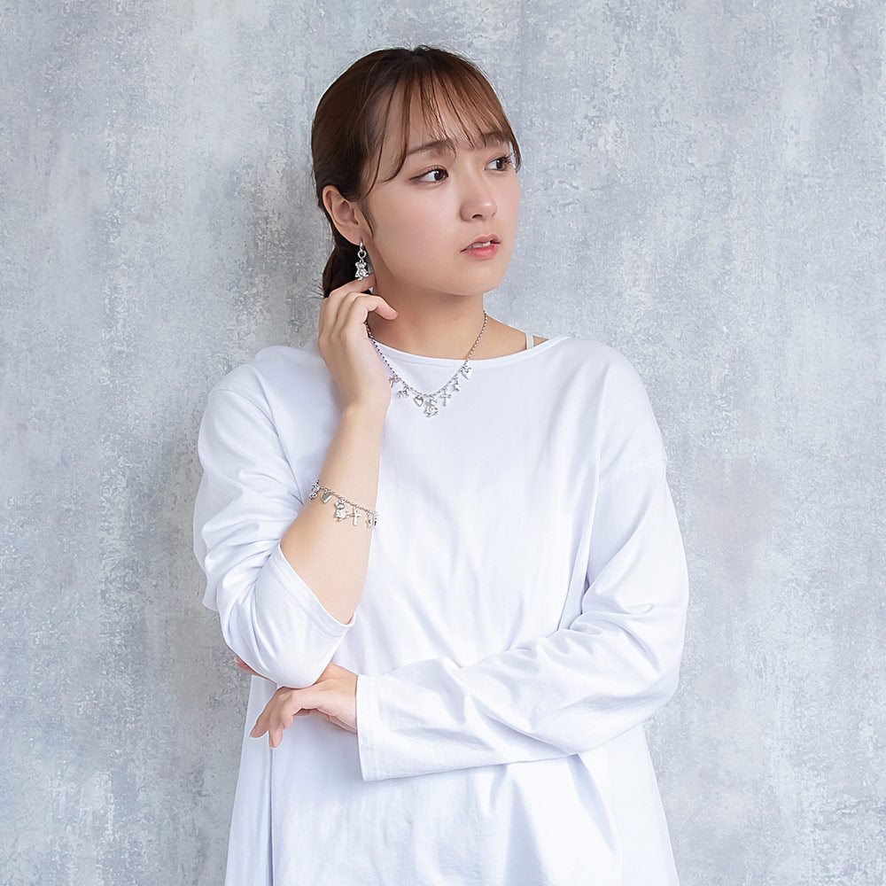 ブレスレット yura ニッケルフリー メタル リボン ユニコーン ハート クマ クロス スター マンテル オーバルボール チェーンブレスレット