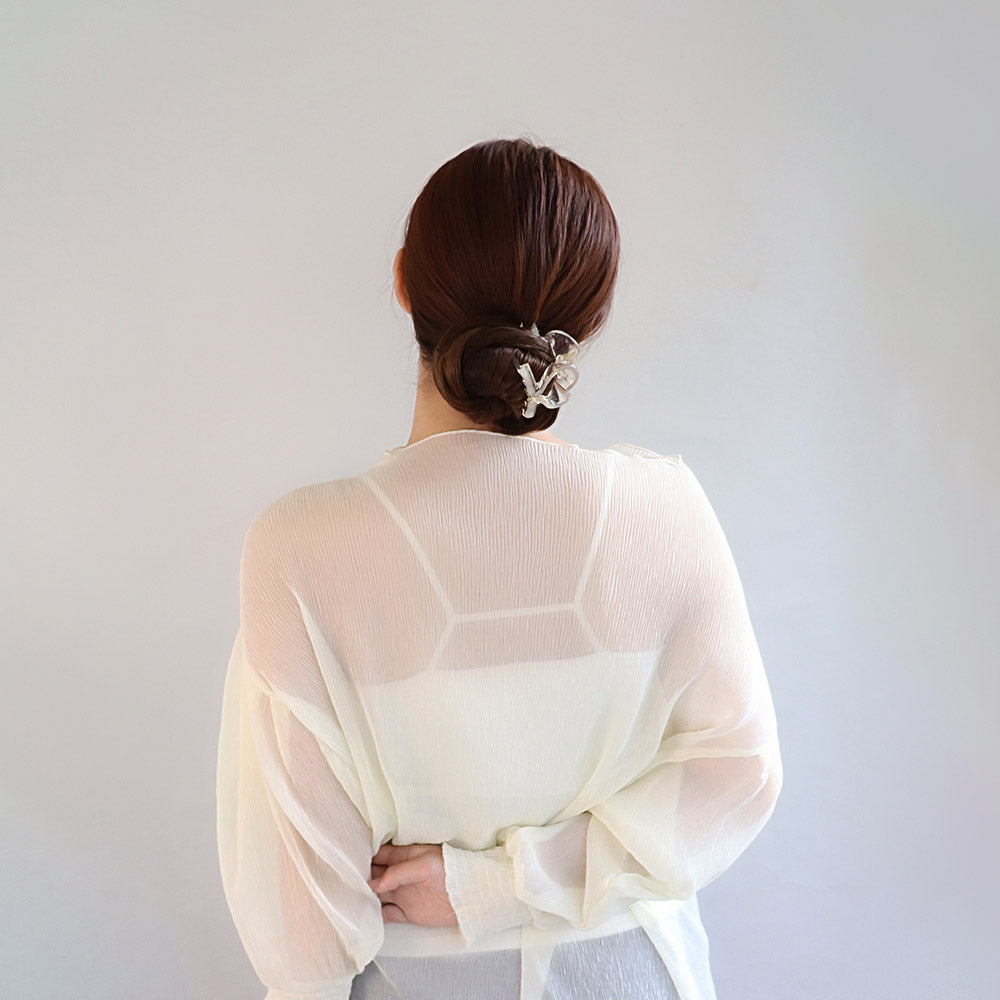ヘアクリップ Jewel epo ハート ライン ラメ クリア カラー バンスクリップ