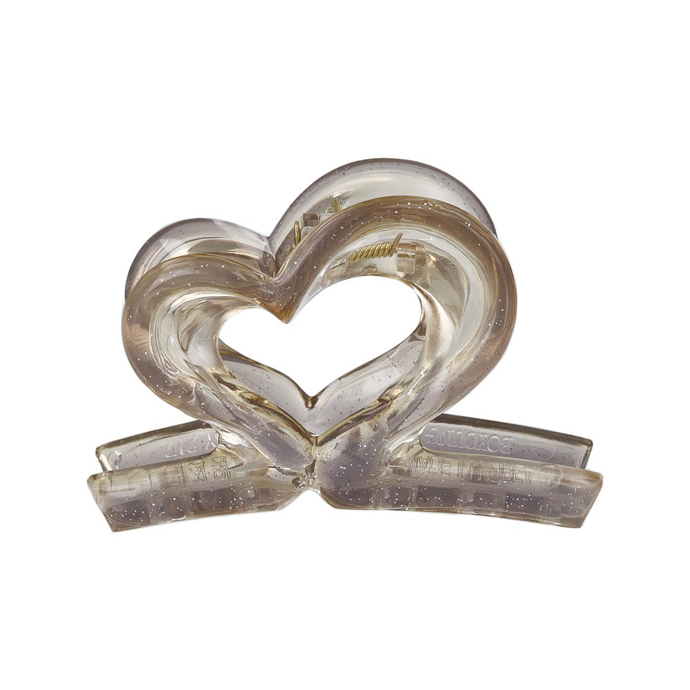 ヘアクリップ Jewel epo ハート ライン ラメ クリア カラー バンスクリップ