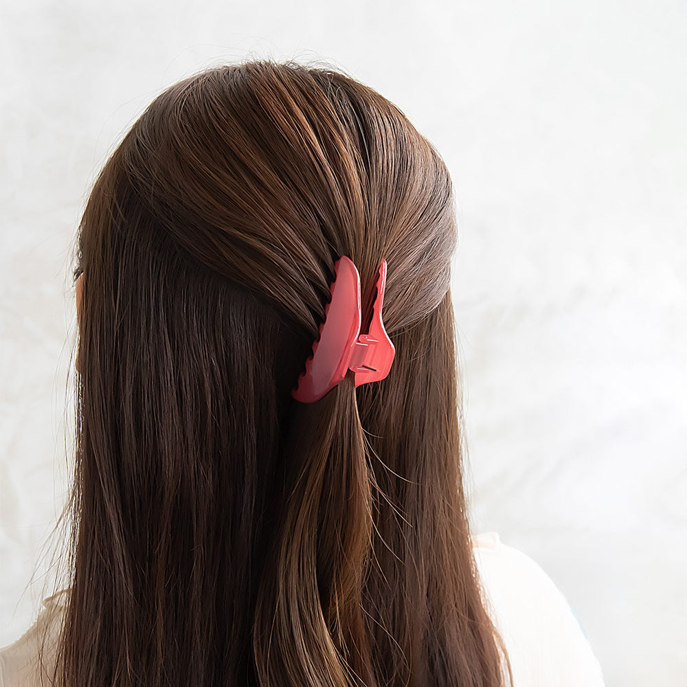 ヘアクリップ トライアングル くすみ カラー 70mm 薄型 バンスクリップ