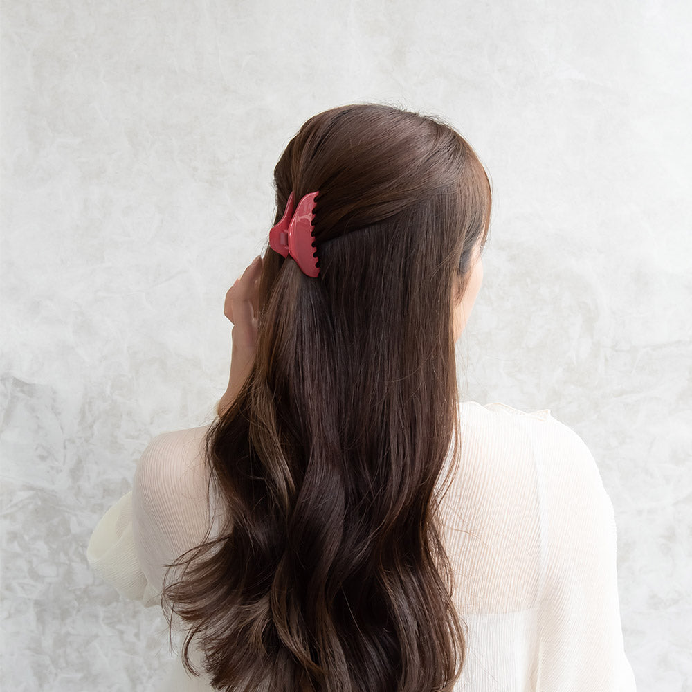 ヘアクリップ トライアングル くすみ カラー 70mm 薄型 バンスクリップ