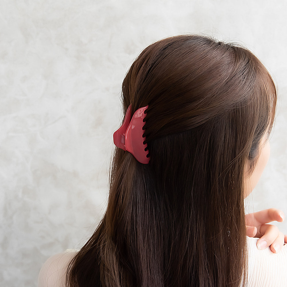 ヘアクリップ トライアングル くすみ カラー 70mm 薄型 バンスクリップ