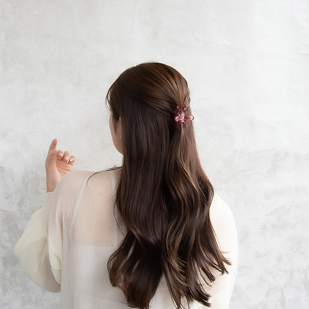 ヘアクリップ ライン クリア カラー 53mm ミニ バンスクリップ