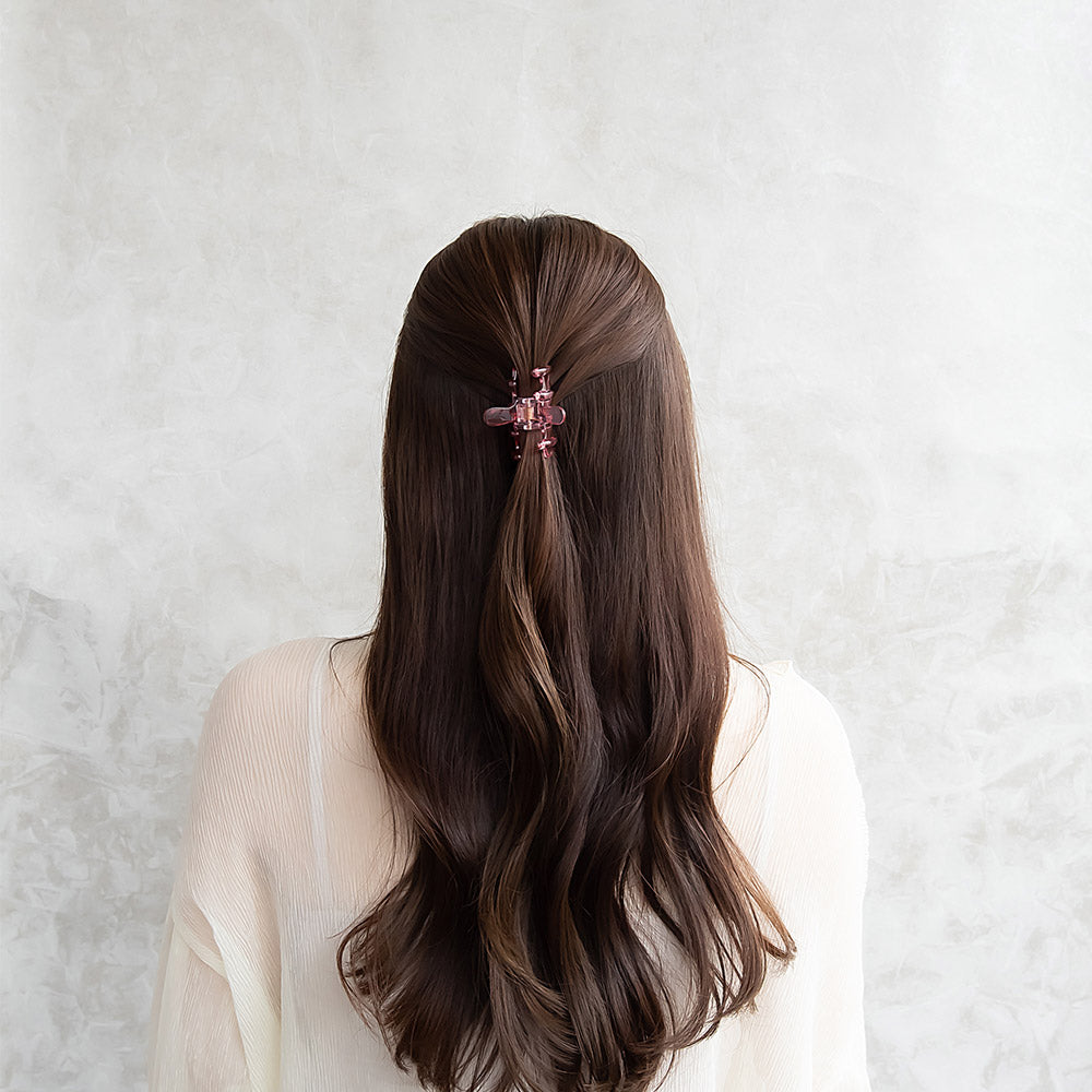 ヘアクリップ ライン クリア カラー 53mm ミニ バンスクリップ