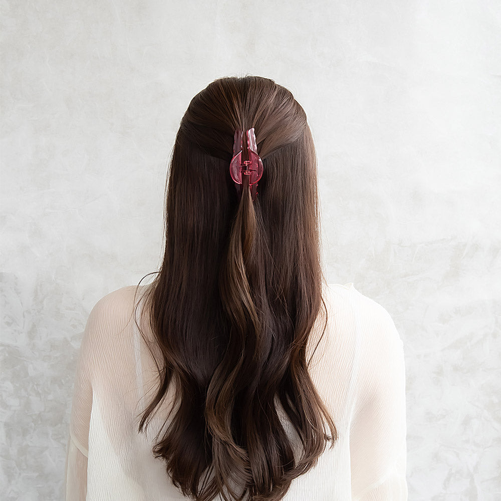 ヘアクリップ クリア カラー 透かし 88mm バンスクリップ