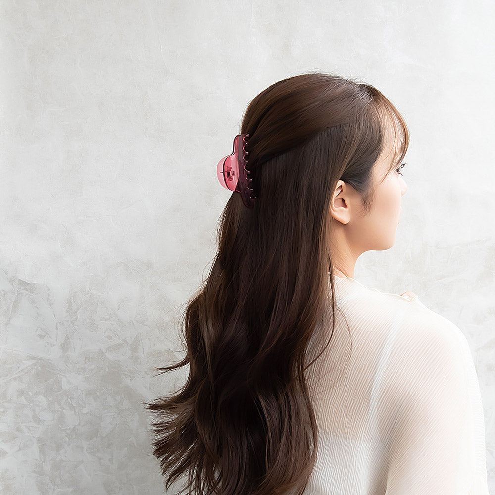 ヘアクリップ クリア カラー 透かし 88mm バンスクリップ