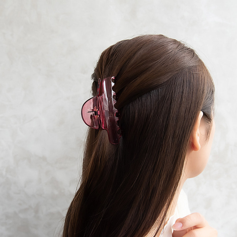 ヘアクリップ クリア カラー 透かし 88mm バンスクリップ