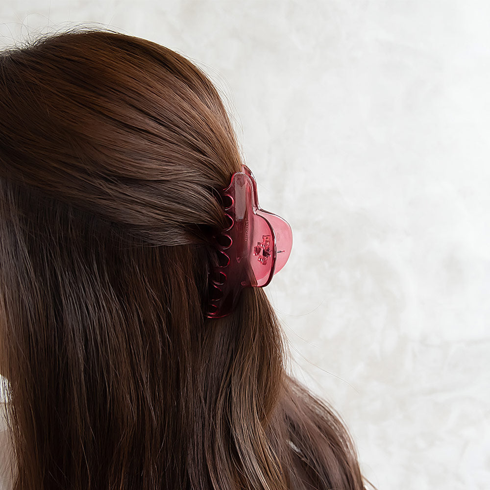 ヘアクリップ クリア カラー 透かし 88mm バンスクリップ