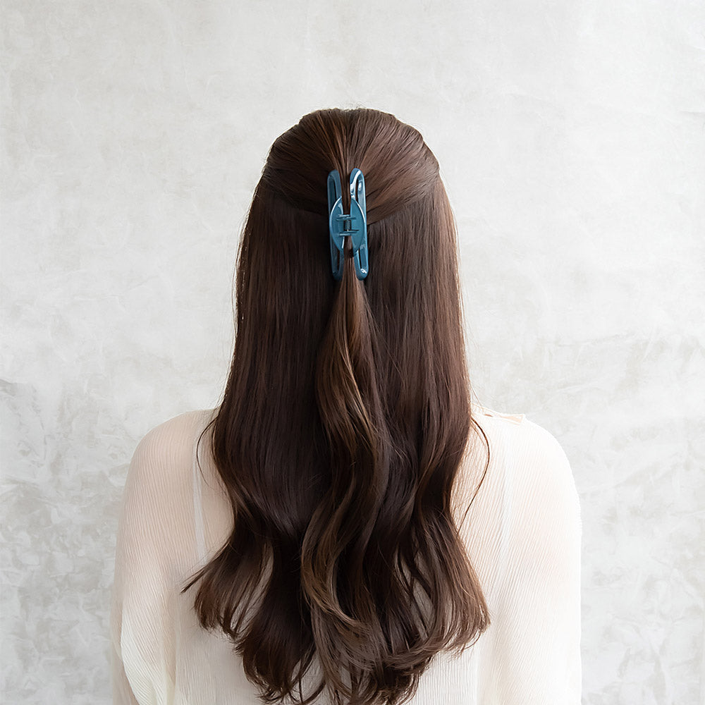 ヘアクリップ 透かし アーチ カラー 95mm 薄型 バンスクリップ