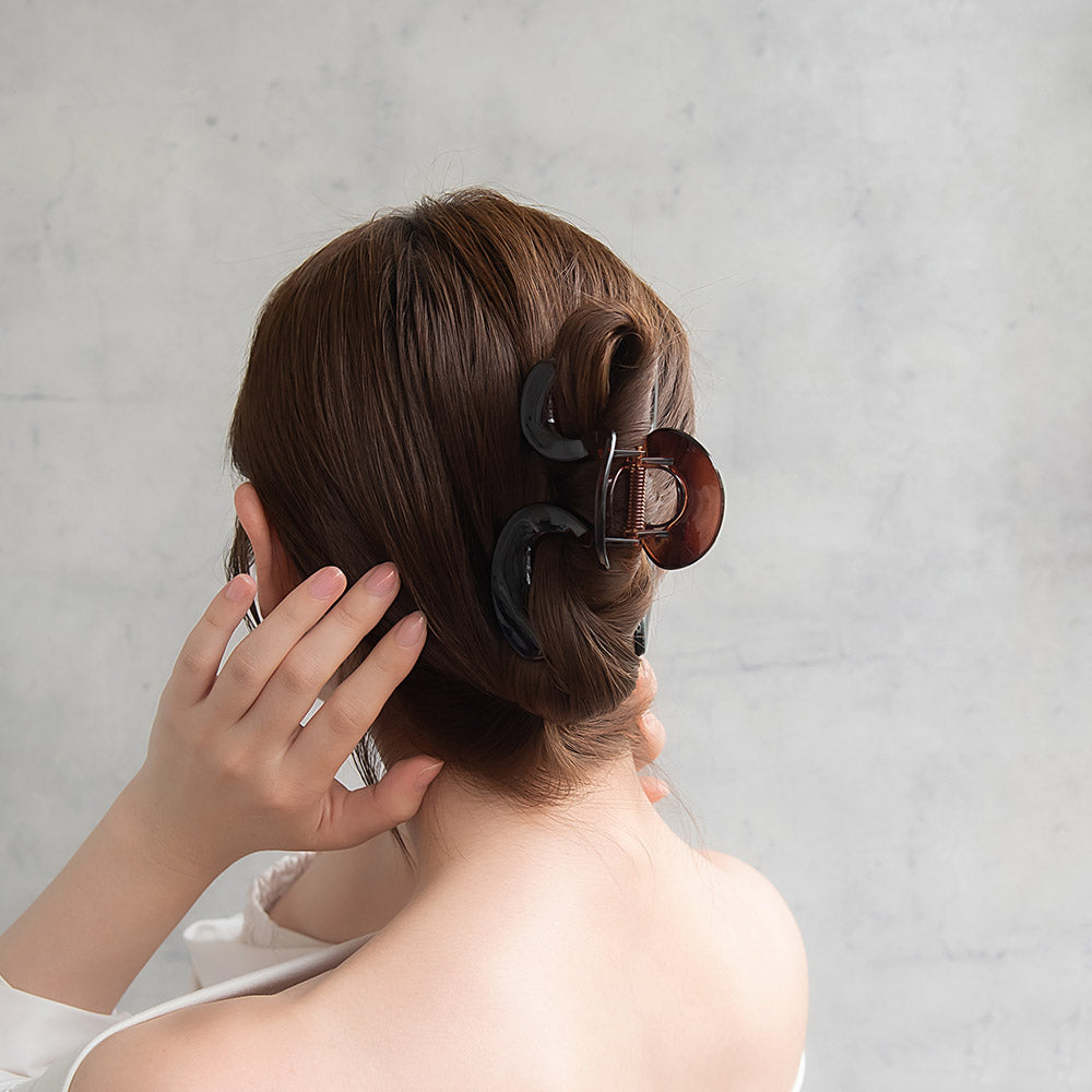 ヘアクリップ ウェーブ ライン ベーシックカラー 110mm ビッグ バンスクリップ
