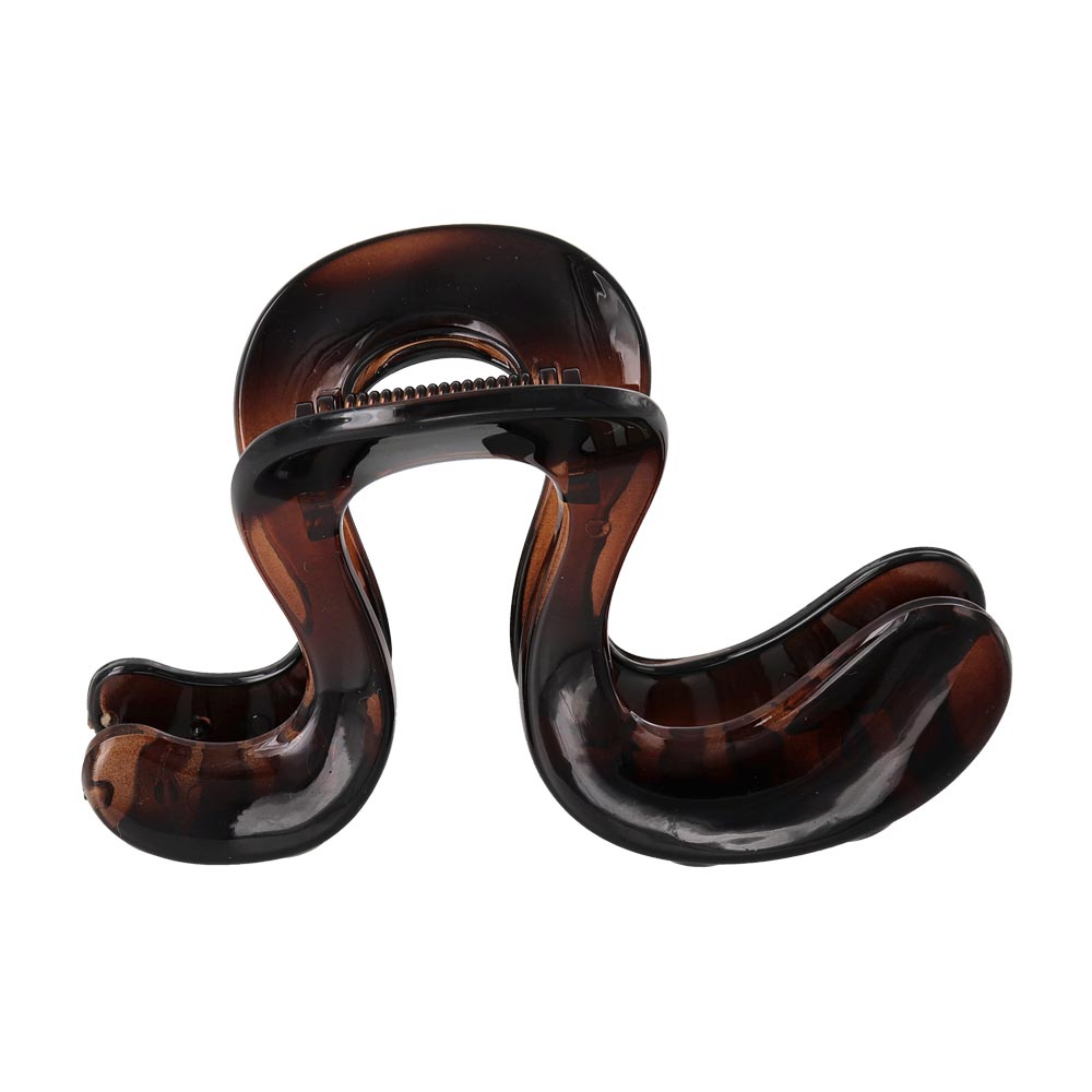 ヘアクリップ ウェーブ ライン ベーシックカラー 110mm ビッグ バンスクリップ