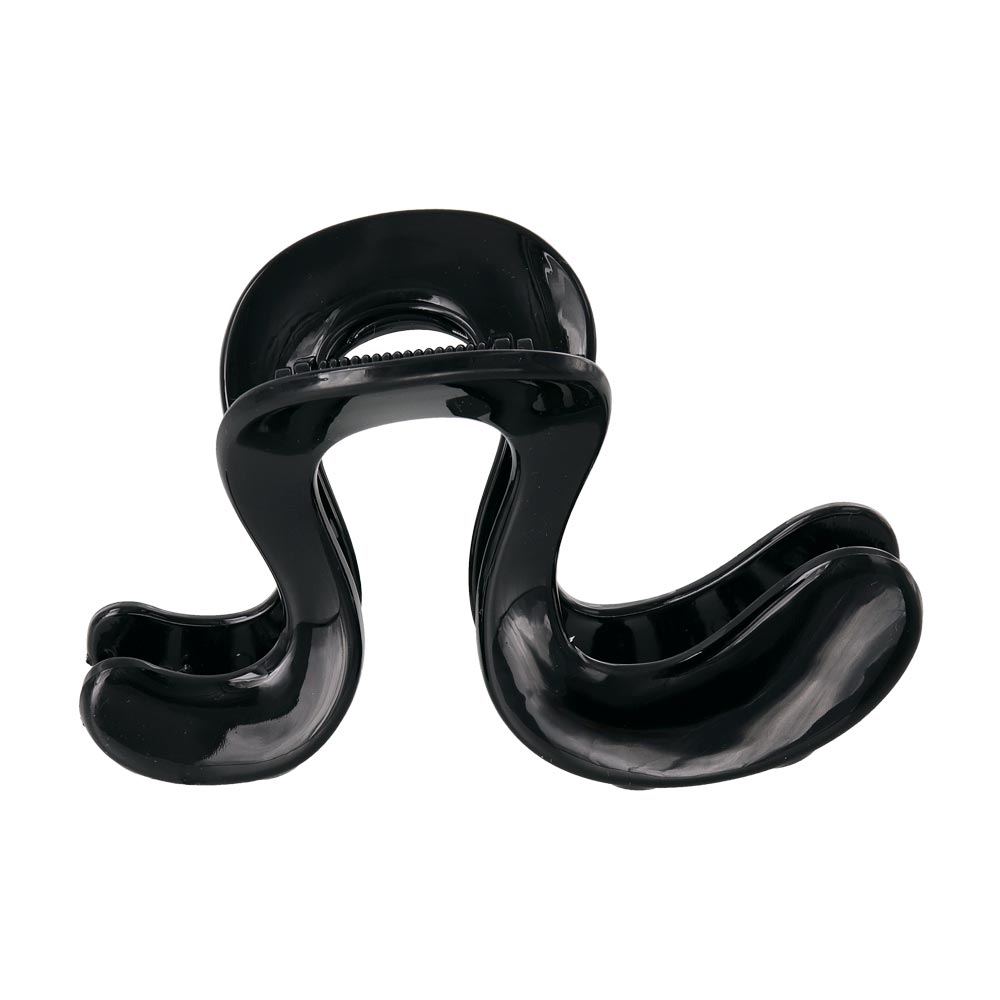 ヘアクリップ ウェーブ ライン ベーシックカラー 110mm ビッグ バンスクリップ