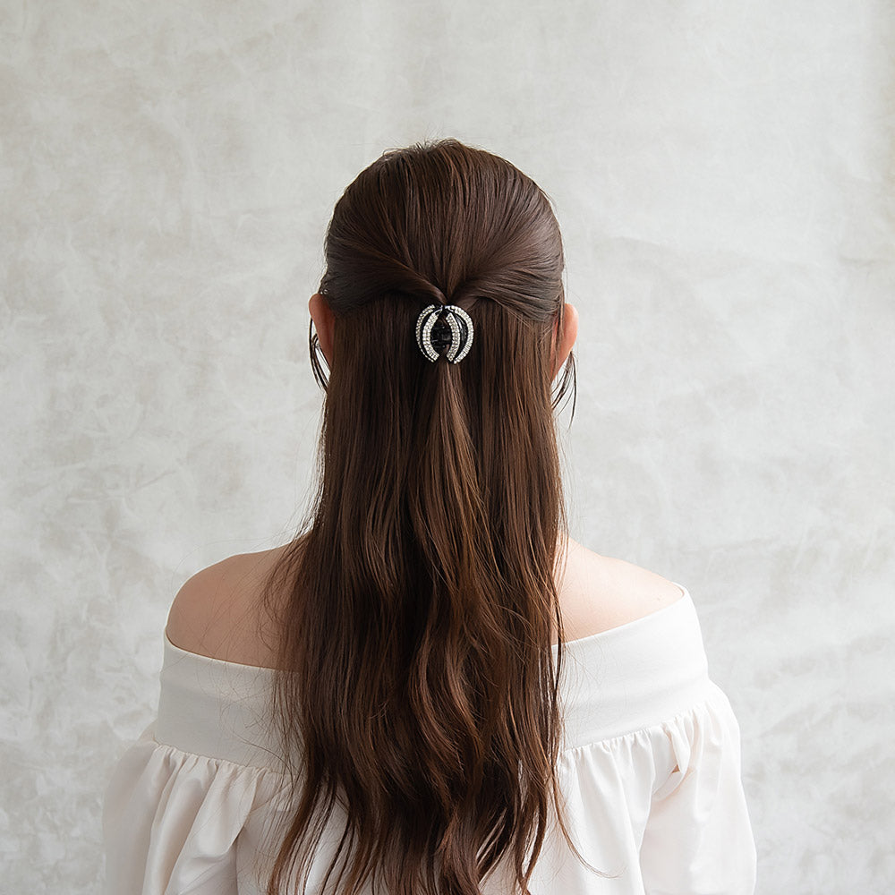 ヘアクリップ ラインストーン ミニ バンスクリップ