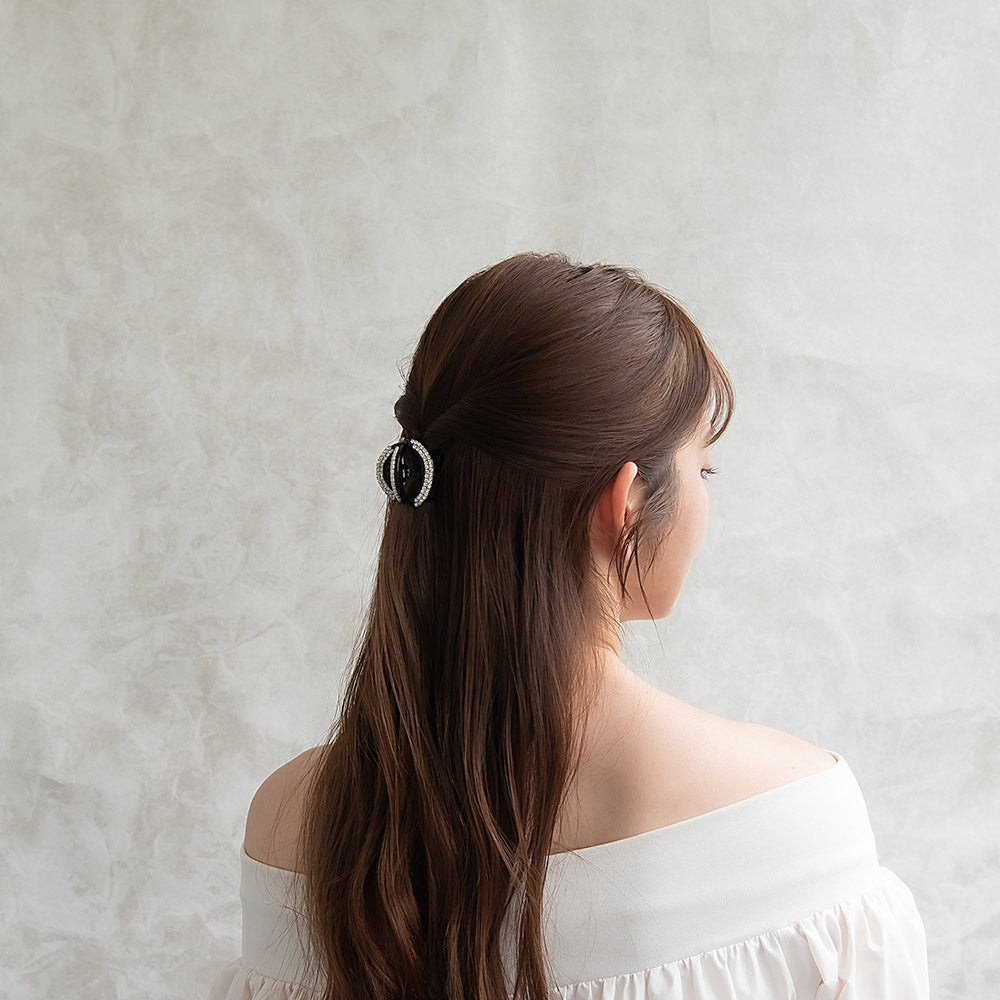 ヘアクリップ ラインストーン ミニ バンスクリップ