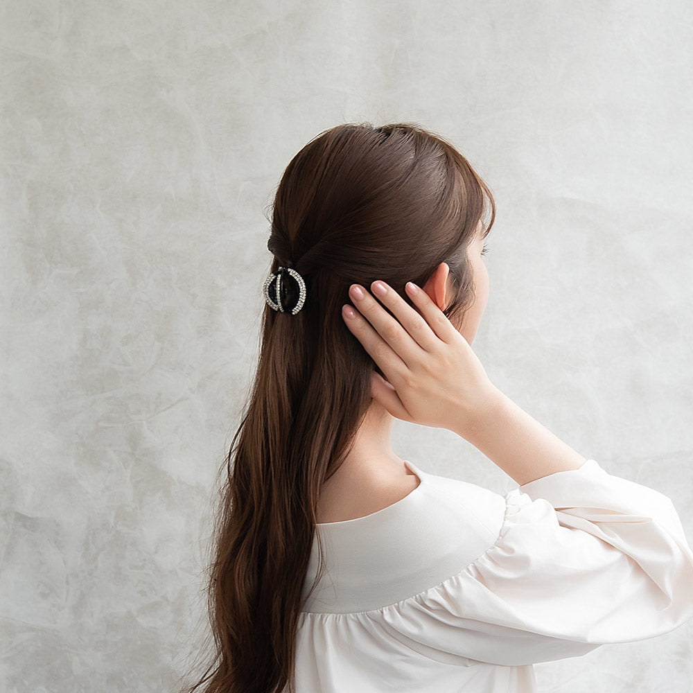 ヘアクリップ ラインストーン ミニ バンスクリップ