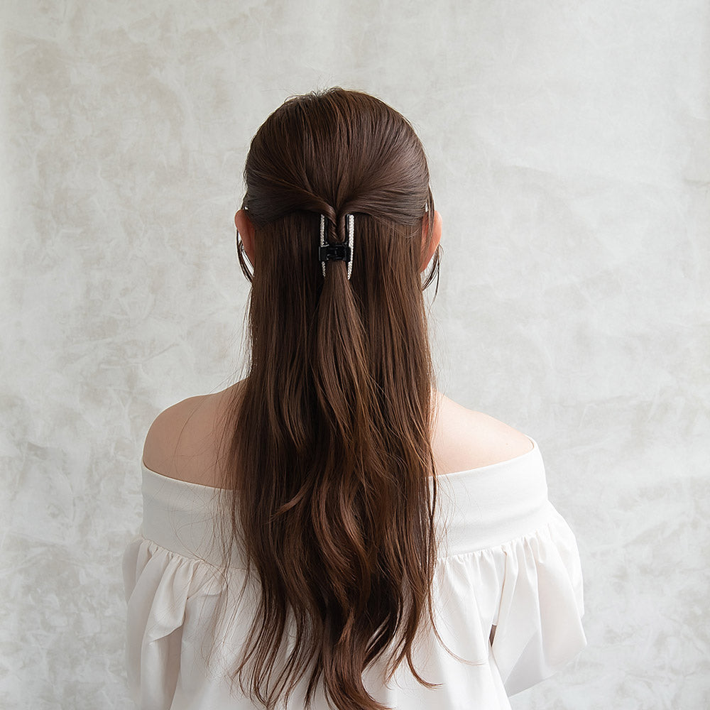 ヘアクリップ ラインストーン バンスクリップ