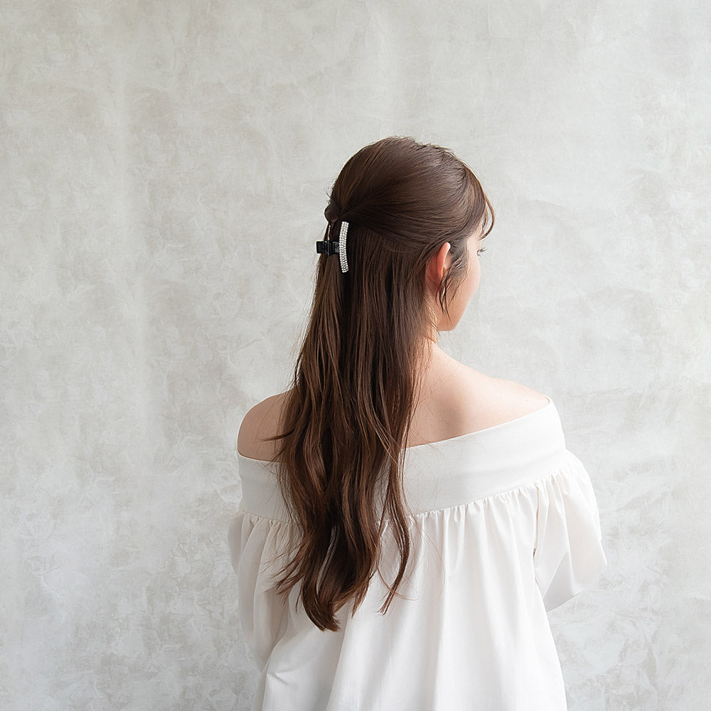 ヘアクリップ ラインストーン バンスクリップ
