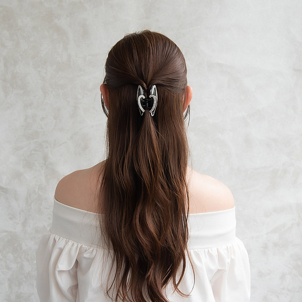 ヘアクリップ ラインストーン バンスクリップ