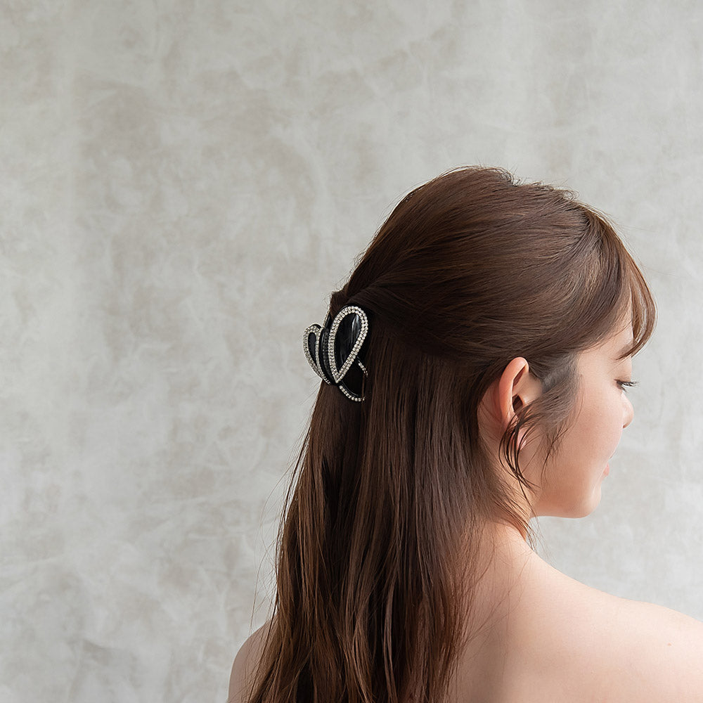 ヘアクリップ ラインストーン バンスクリップ