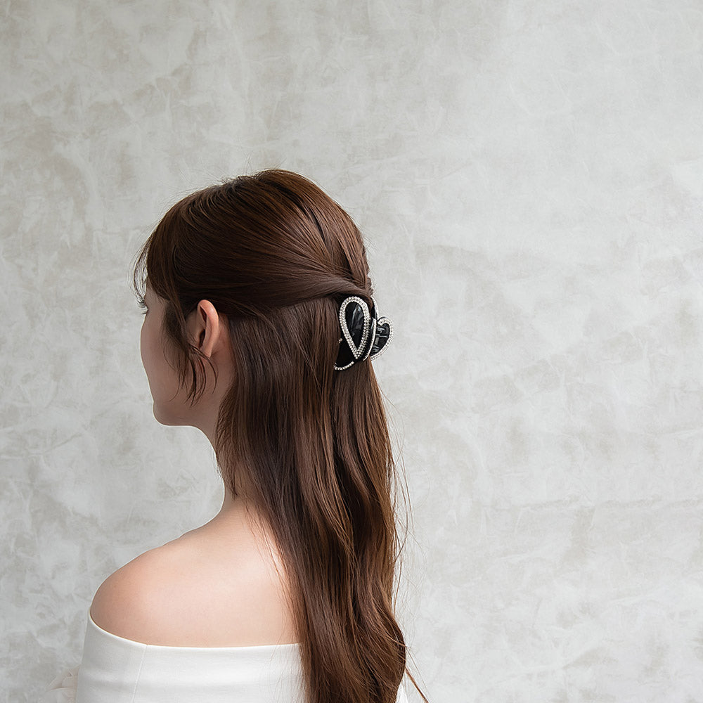 ヘアクリップ ラインストーン バンスクリップ