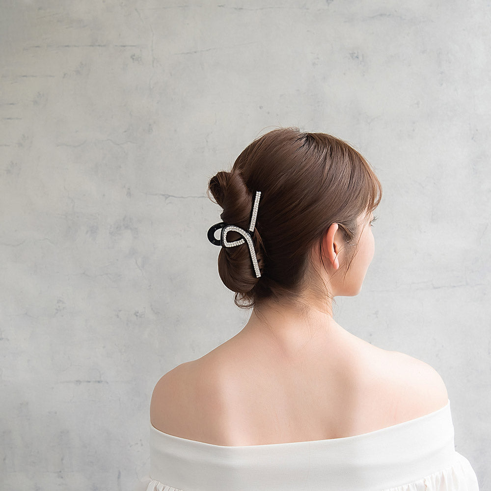 ヘアクリップ ラインストーン バンスクリップ