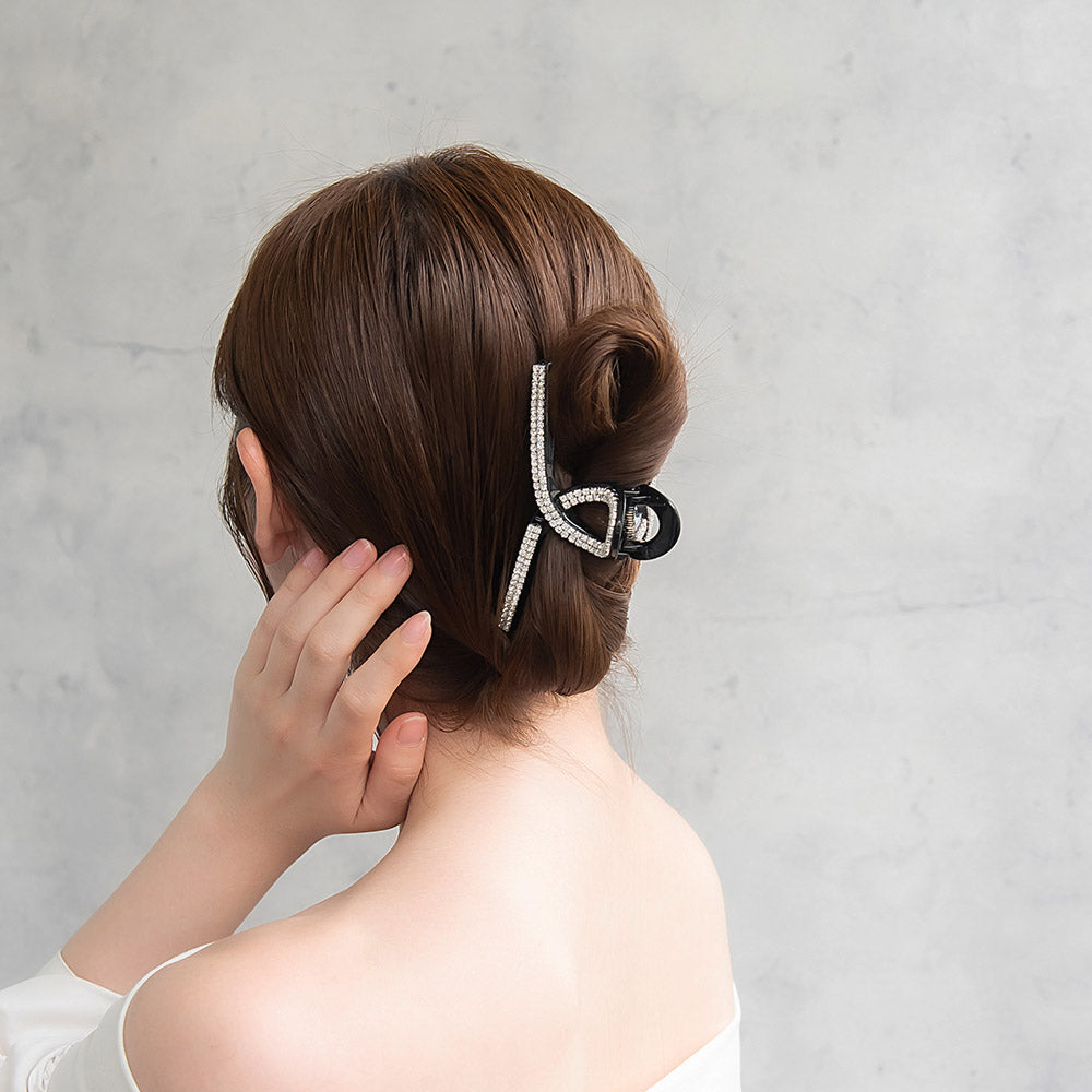 ヘアクリップ ラインストーン バンスクリップ