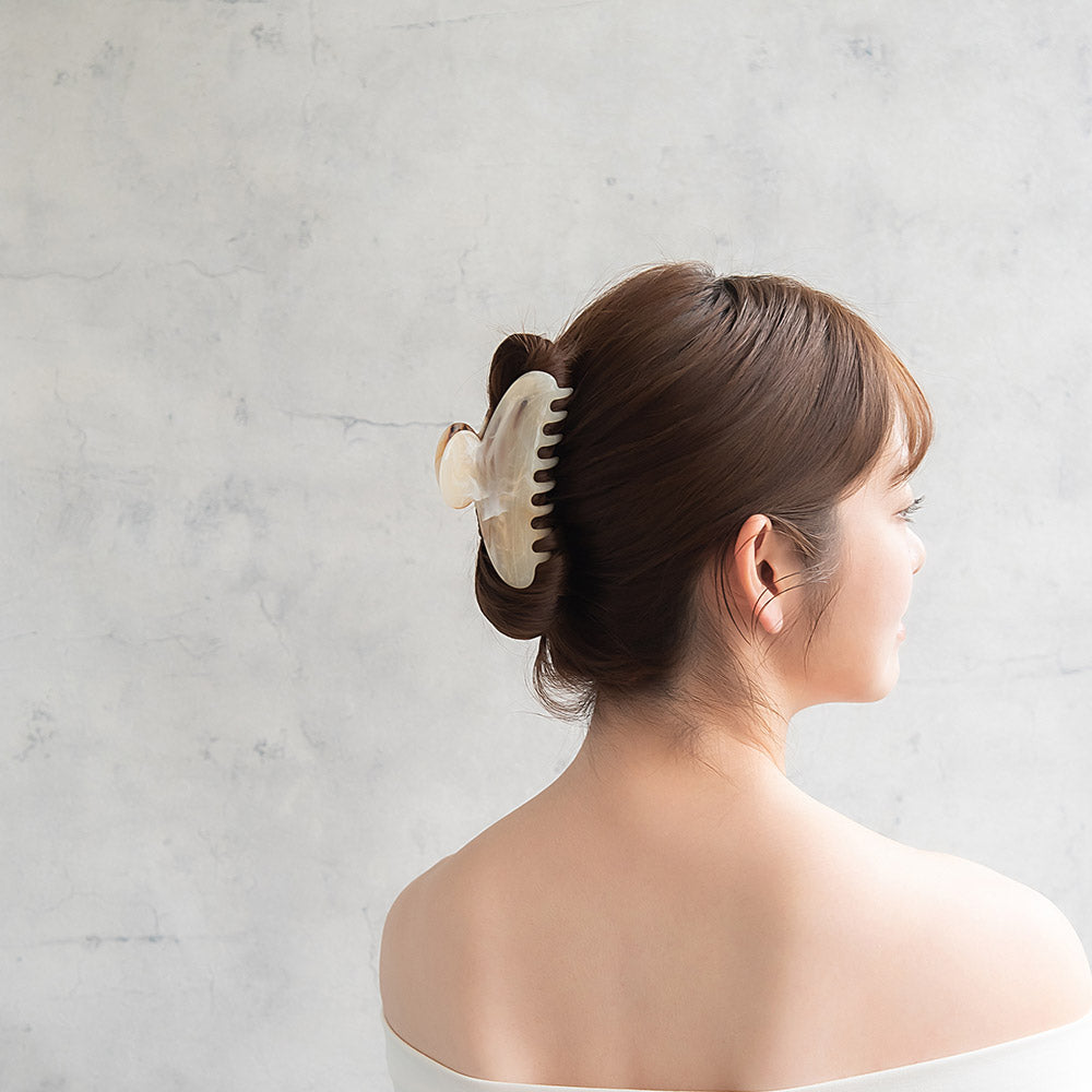 ヘアクリップ マーブル バンスクリップ