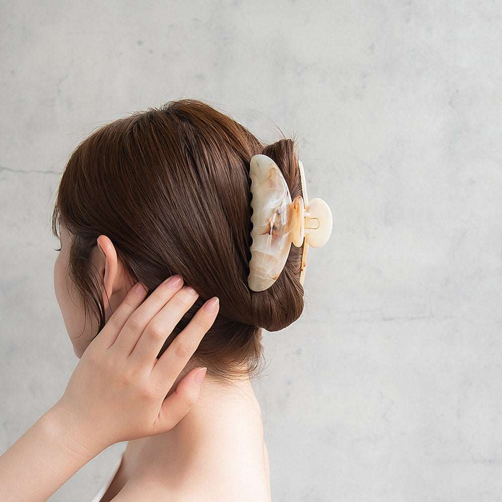 ヘアクリップ マーブル バンスクリップ