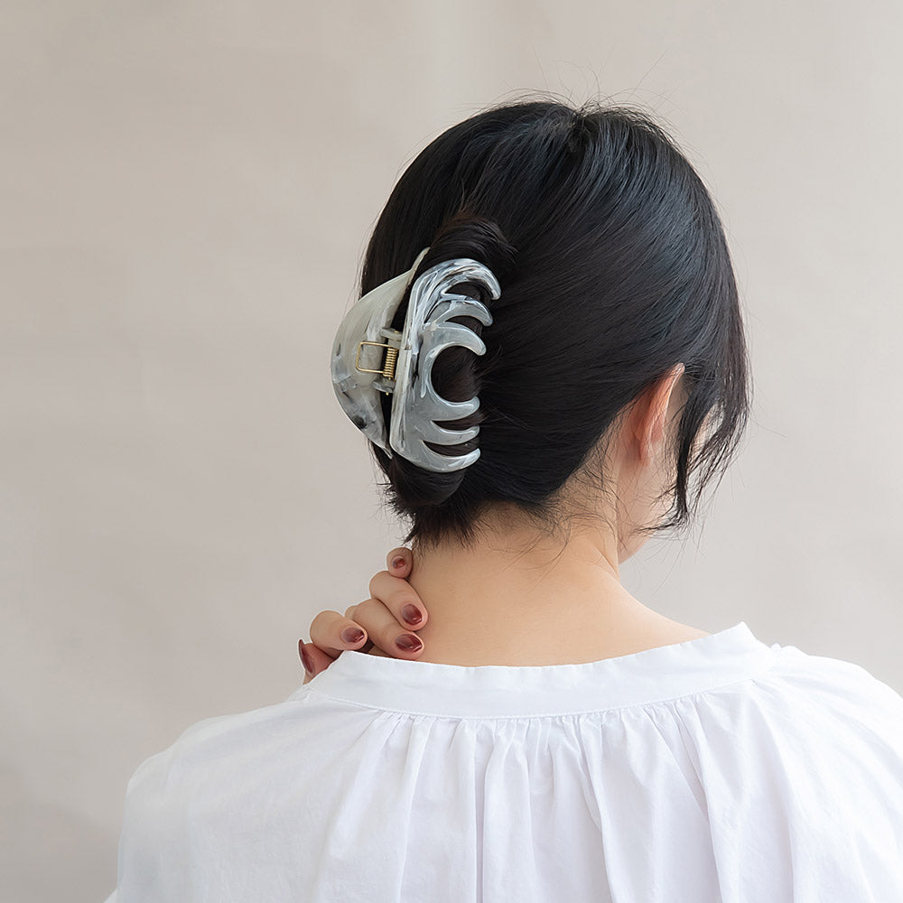 ヘアクリップ マーブル バンスクリップ