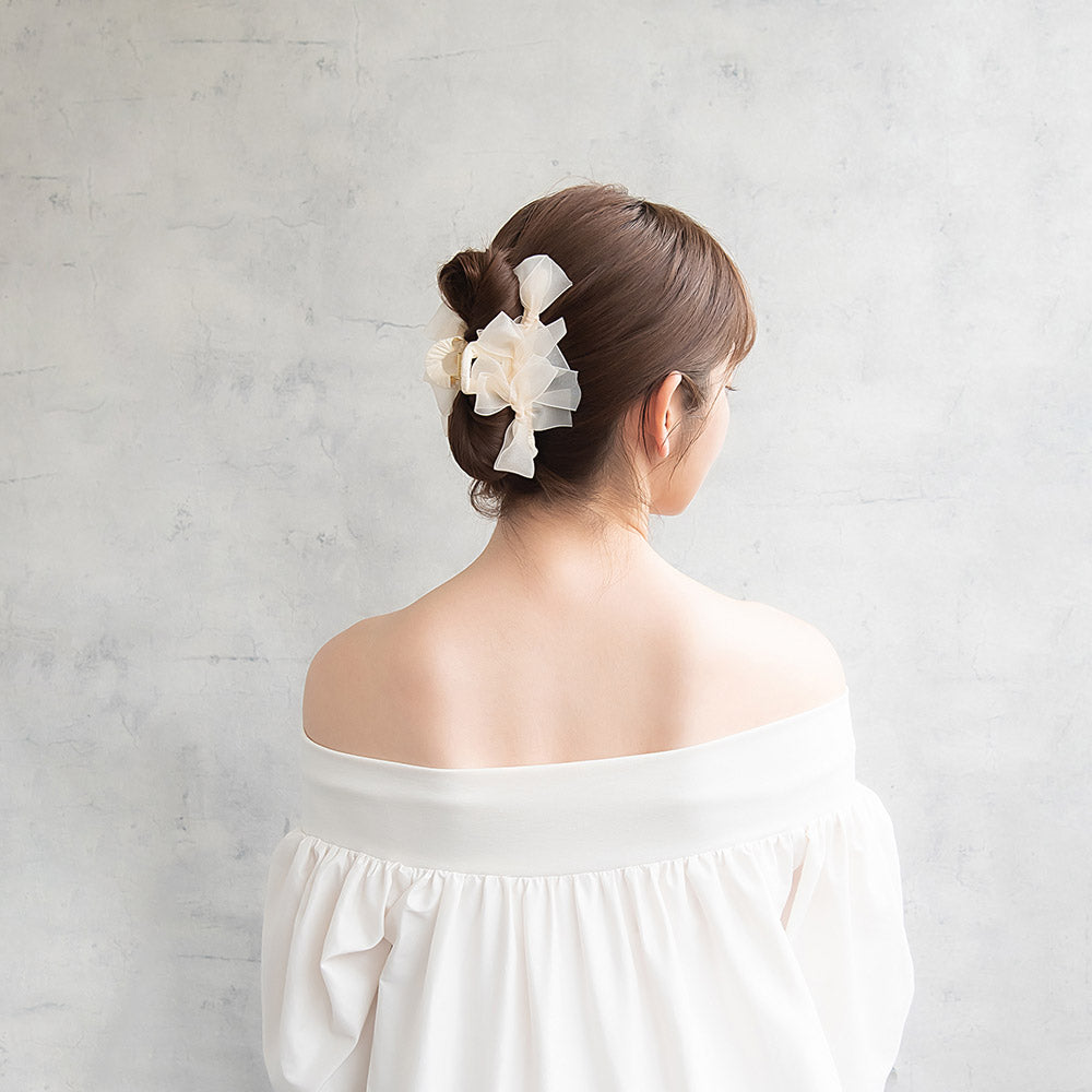 ヘアクリップ リボン シアー バンスクリップ