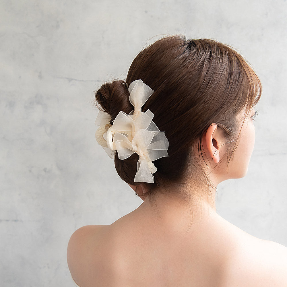 ヘアクリップ リボン シアー バンスクリップ