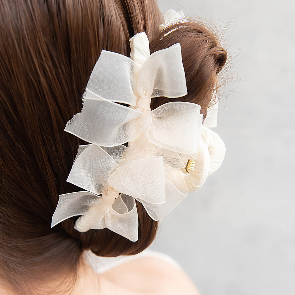 ヘアクリップ リボン シアー バンスクリップ