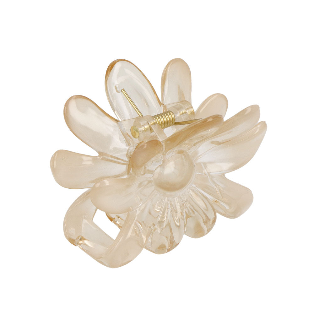 ヘアクリップ クリア カラー フラワー 67mm バンスクリップ