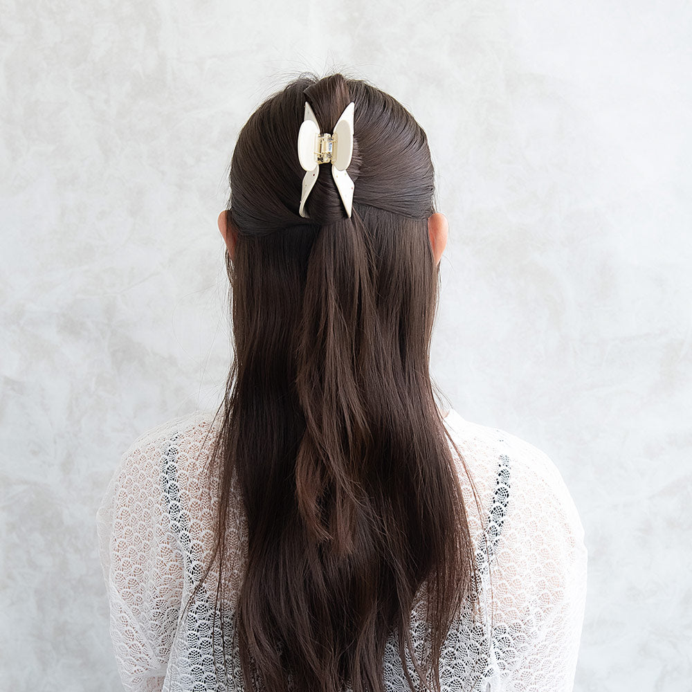ヘアクリップ カラフル ミニ ストーン ドット ランダム アーチ バンスクリップ