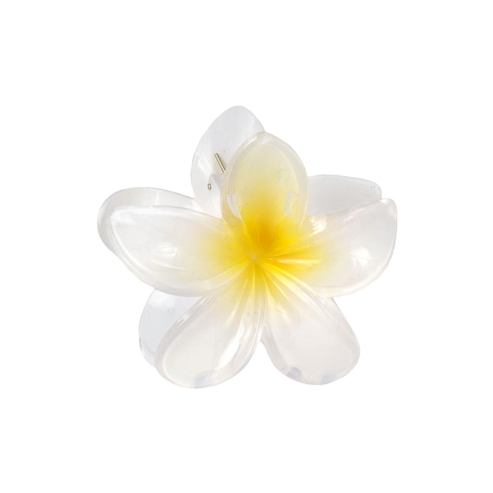 ヘアクリップ プルメリア フラワー 花 カラー 80mm バンスクリップ