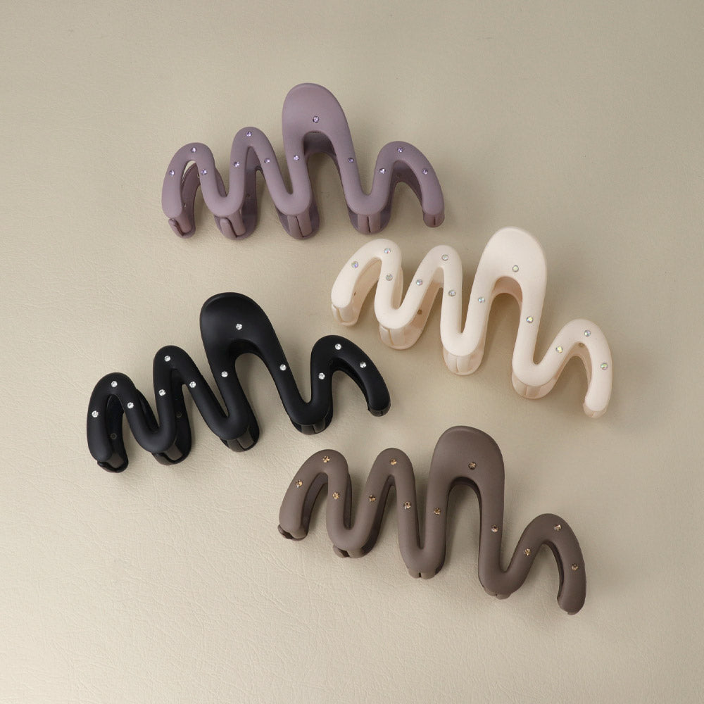 GIRO ELLA スペア　クリア ヘアクリップ ラメ カラー ミニ ストーン パール ライン メタル