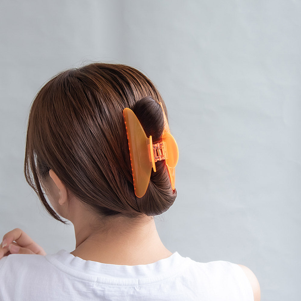 ヘアクリップ クリア スケルトン ネオンカラー バンスクリップ