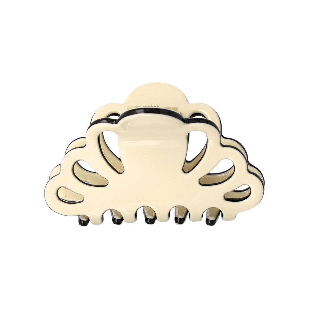 ヘアクリップ 透かし スカラップ バイカラー ミニ バンスクリップ