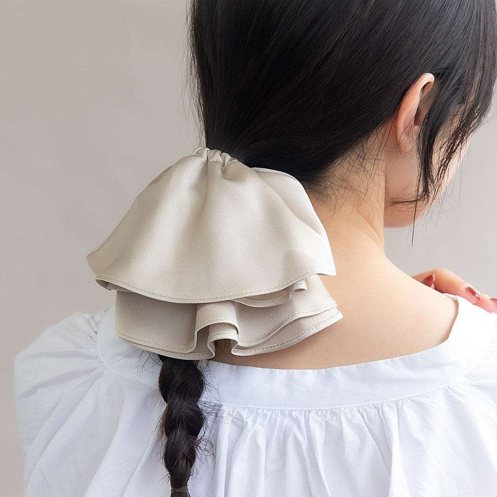 シュシュ ビッグ ボリューム フレア ヘアゴム ヘアポニー