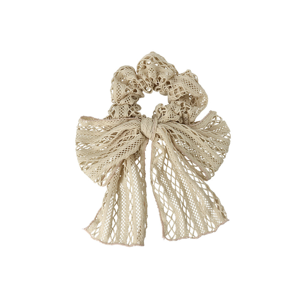 シュシュ クロスライン レース ビッグ リボン カラー