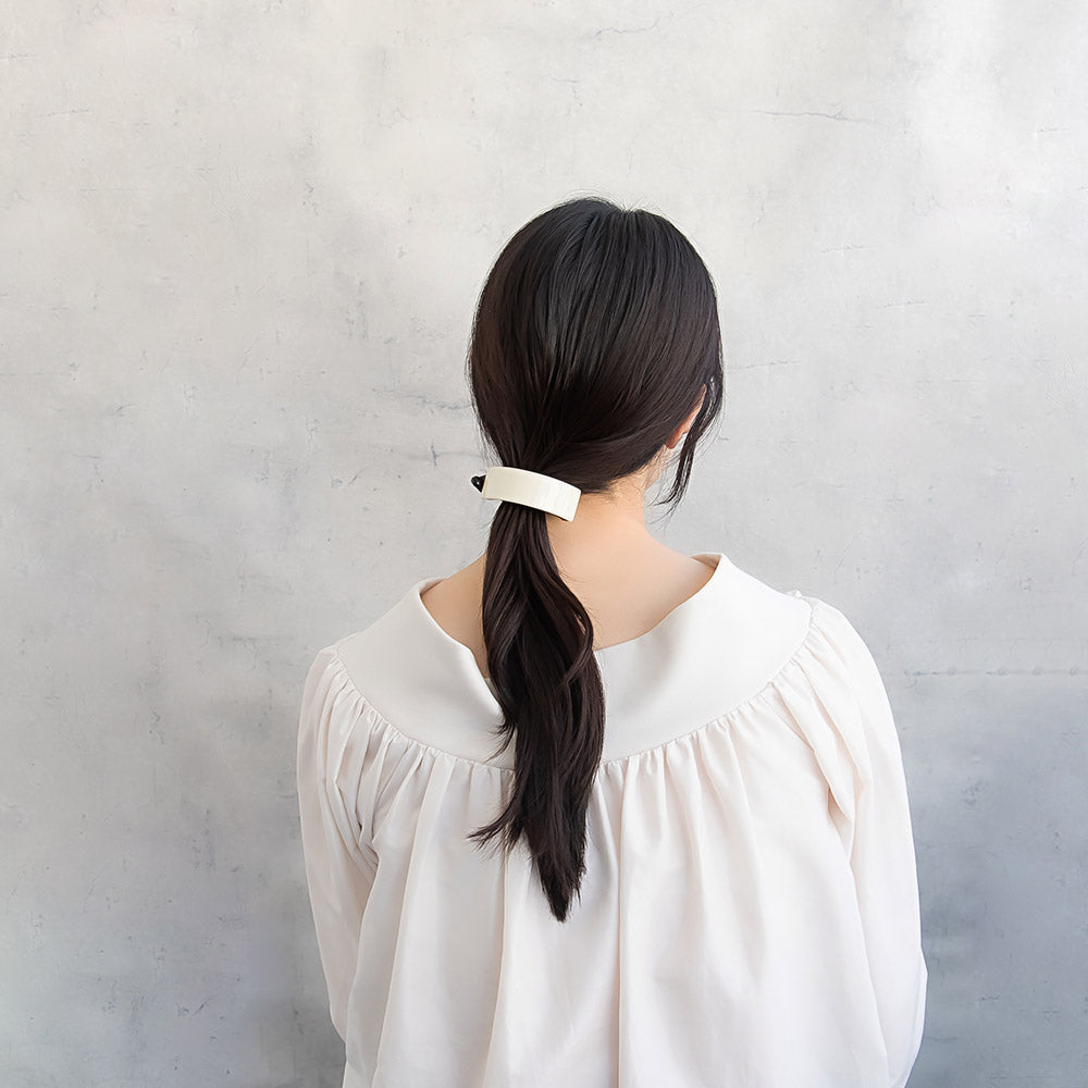ヘアクリップ カーブ レクタングル プレート ベーシックカラー 無地 アーチクリップ