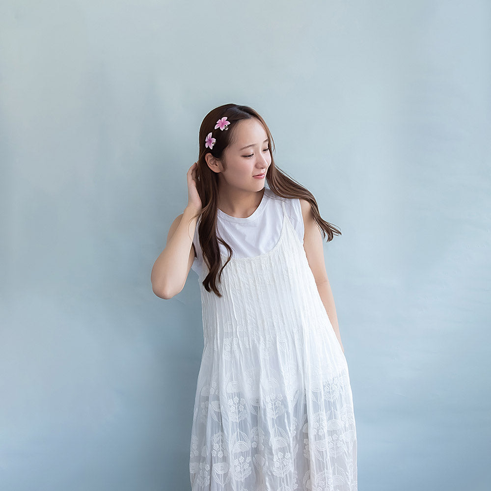 ヘアクリップ mini clip プルメリア フラワー 花 カラー 2個セット ミニクリップ サイドクリップ